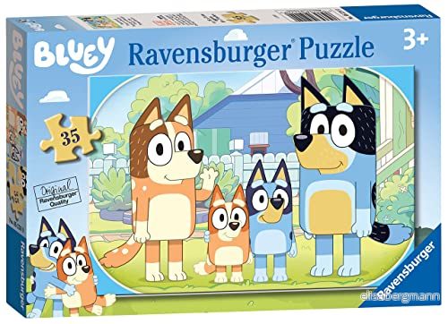 Ravensburger Bluey 35 bitars pussel för barn i åldern 3 år och uppåt pedagogiska småbarnsleksaker, 26,4 x 18,1 0,2 cm 4005556052240