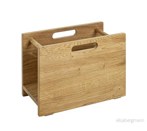 HAKU Möbel Tidningsställ ek, Massivt trä Storlek: B 40 cm x H 30 D 21 cm, Stil: Traditionell 4001070543509