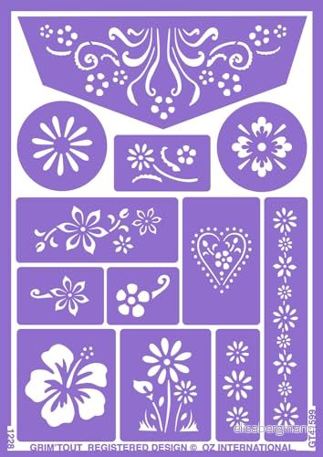 Unbekannt OZ International GT41599 kreativt set stencil för blommönster/smink 3700010415999