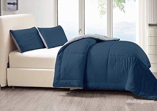 Anka vändbar dun alternativ täckset King Blue light Grey 300871399051