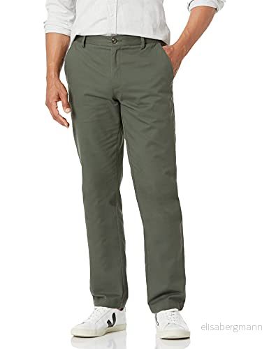 Amazon Essentials herr rak passform skrynkelfri platt framsida chinos byxa, oliv, 42 B x 34 L 191770922965