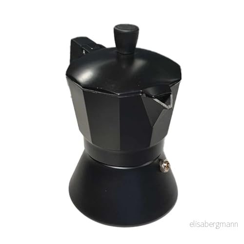 A2ZWORLD Moka kaffebryggare i aluminium, halkfri och hållbar, svart, kapacitet 3 eller 6 koppar (6 CUPS) 8050627066295