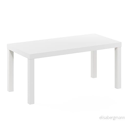 Furinno klassiskt enkelt soffbord för vardagsrum, vitt 840308806894