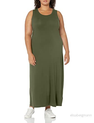 Amazon Essentials Dam Tank Maxi Klänning, Mörk Oliv, X Large 195111907352