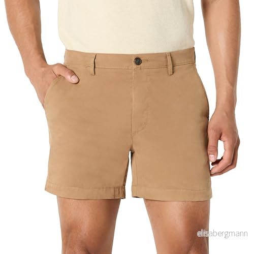 Amazon Essentials Herr Slim Fit 5 tum platt framsida komfort stretch chino kort (tidigare Goodthreads), mörk kaki brun, 38 191770811030