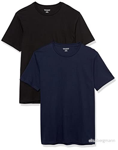 Amazon Essentials mäns Slim Fit kortärmad V ringad t shirt, paket med 2, svart/marinblå, medium 196433308117