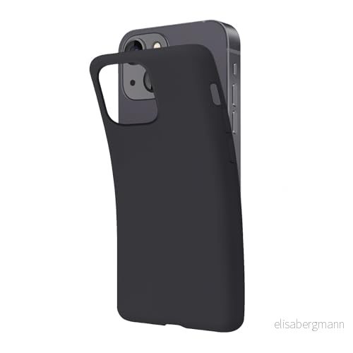 SBS Skal till iPhone 14 svart Panther Pantone Black C, mjukt och flexibelt reptåligt fodral, tunt bekvämt att hålla i fickan, kompatibelt fodral med trådlös laddning 8018417421310