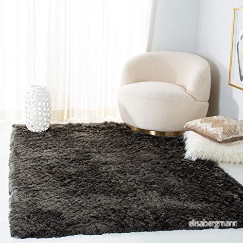 Safavieh Chatham Shag matta, handtuftad polyester fyrkantig matta i titangrå, 152 x cm 683726343943