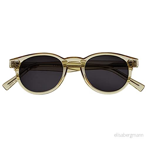 Opulize Rox supersnygg transparent guld dam solläsare läsglasögon UV400 metallgångjärn rund S89 9 +2,50 5055955357612