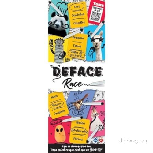 Tomy Games T73588 Deface Race, familjeritningsspel för 4 eller fler spelare, vuxna och barn från 8 år, flerfärgad 5011666735880