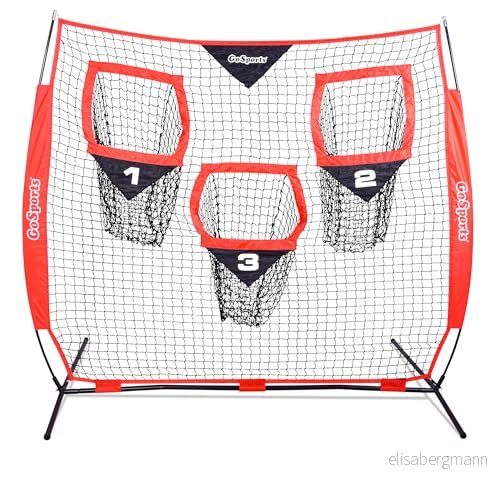 GoSports 15 cm x fotbollsträningsmål nät förbättra QB kastnoggrannhet, inkluderar vikbar båge typ ram och bärbar väska, röd 815898022696