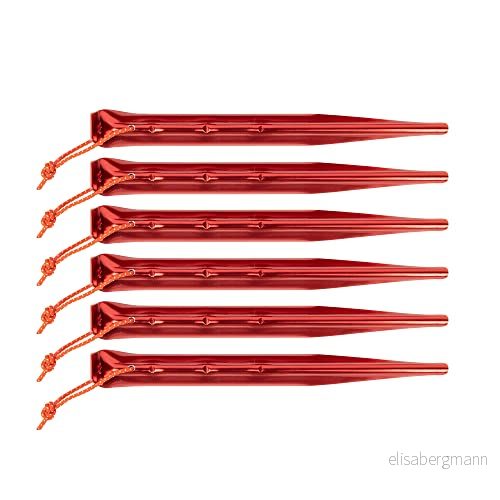 Tatonka Tälttering/Tent Peg allround 19 cm (6 stycken) lätta tältringar av aluminium och med V profil lång i väl synlig röd 6 pack 4013236355420