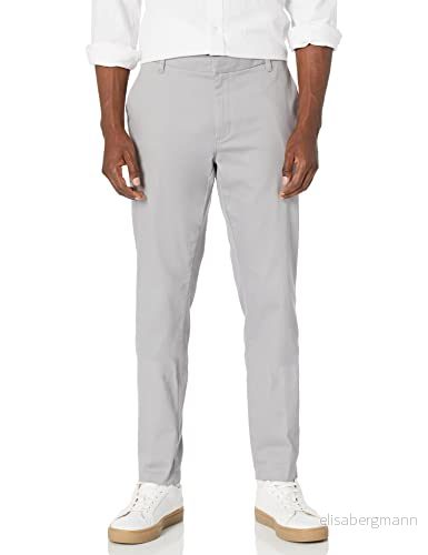 Amazon Essentials Herr Slim Fit Skrynkelbeständig platt framsida, stretch Chino byxa, grå, 30 B x 29 L 196433819651