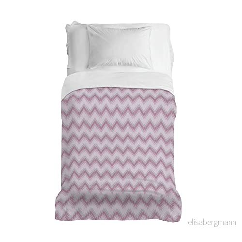 PENSIERI DELICATI Överkast 170 x 280 cm, 100% bomull pique presenning, perfekt som dekorduk, filt spara säng 1 kvadrat, Zigzag rosa, tillverkad i Italien 8054141166936