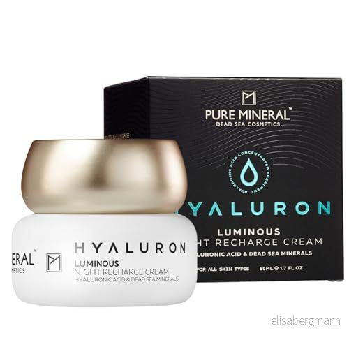 Pure Mineral Regenererande Nattkräm med Hyaluron för Alla Hudtyper Mineraler från Döda Havet, Intensiv Återfuktning, Anti Rynk Utan silikoner, sulfater, parabener 50ml 7290114970839