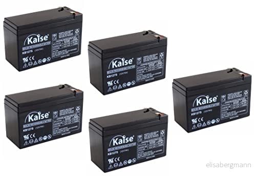 Kaise blybatteri AGM VRLA 12V 7 Ah, modell KB1270 säkerhet/låda med 5 st 8435173451625