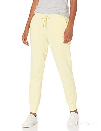 Amazon Essentials fleece joggingbyxor för kvinnor (finns i plusstorlek), ljusgul, medium 195111204222