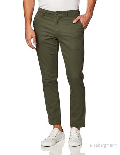 Amazon Essentials mäns slim fit casual stretch chinos byxa, oliv, 34 B x L 191770606032