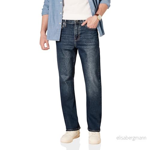 Amazon Essentials mäns jeans med rak passform, mörk tvätt, 30 B x 28 L 191770614716