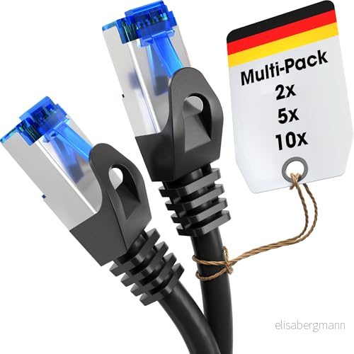 KabelDirekt 5x 15m Ethernet, nätverk, Lan och patch kabel (överför gigabit internethastighet är kompatibel med växlar, routrar, modem RJ45 port, silver) 4260414841781