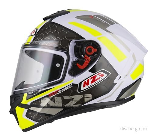 Trendig OVERTAKING integrerad hjälm vit och citron 8435611221704