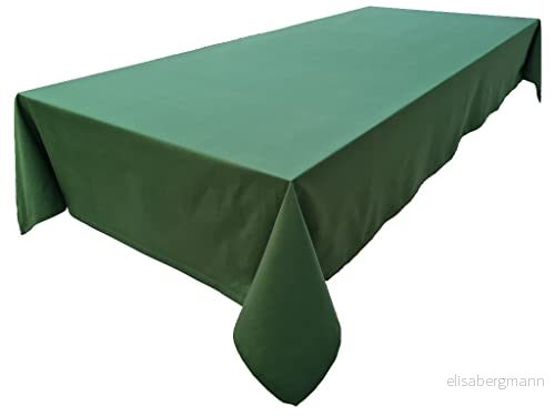 Högkvalitativ bordsduk bordslinne av 100% bomullssamling, koncept, valbar färg och storlek (bordsduk 150 x 350 cm, olivgrön) 4260585475228