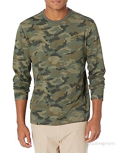 Amazon Essentials Men's Långärmad T shirt med smal passform, Grön Kamouflage, XXL 191770681312