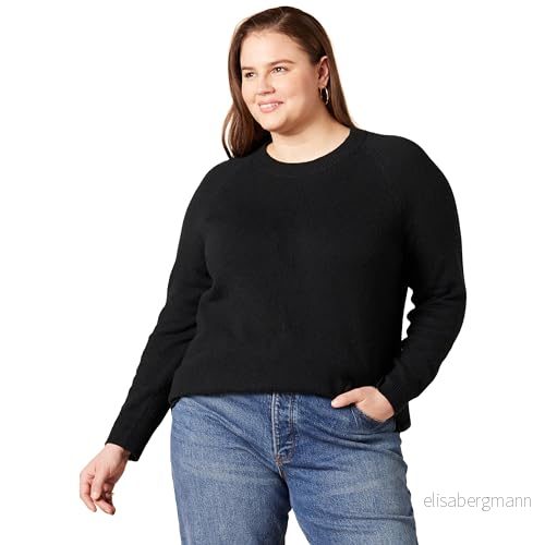 Amazon Essentials dam klassisk passform mjuk beröring långärmad tröja med rund hals, svart, X-Large 195111191560