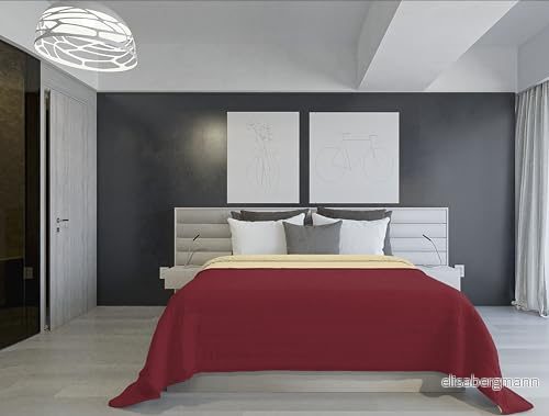 Italian Bed Linen BICOLOR SAIA, Bordeaux/grädde 260 x 270 cm 8058575104038