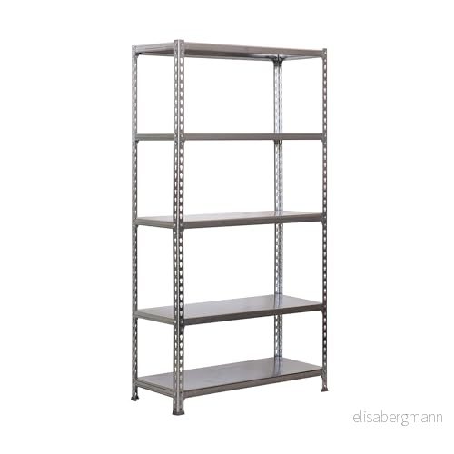 SimonRack Metallhylla Garage, 5 hyllor, 200 kg böjpunkt, 2000x1200x400 mm, Garagehylla utan skruvar, galvaniserad Simonclick 8425437076930