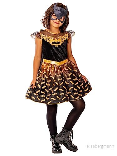 Rubies officiella DC Batgirl Deluxe barnklänning, barn superhjälte maskeradklänning, medium 5 6 år halloween 195884011188