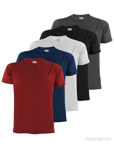 ALPIDEX t shirts för män 5 pack med rund hals, vanliga storlekar S M L XL XXL 3XL 4XL 5XL, Storlek:XL, Färg:Fire 4251379330946