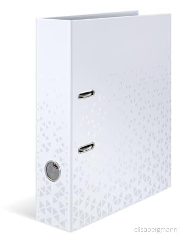 HERMA mapp A4 färg vit, 7 cm bred, barnringmapp med mönster, enfärgad glänsande förfining och inre tryck för pojkar flickor 4008705201216