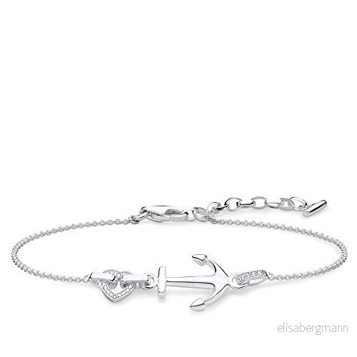 Thomas Sabo damarmband ankare hjärta 925 sterlingsilver A1854 051 14 L19v, 16,00 19,00 cm, Sterlingsilver, Cubic Zirconia 4051245430370