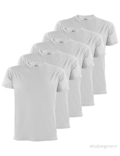 ALPIDEX t shirts för män 5 pack med rund hals, vanliga storlekar S M L XL XXL 3XL 4XL 5XL, Storlek:XXXL, Färg:Cloud 4251379344172