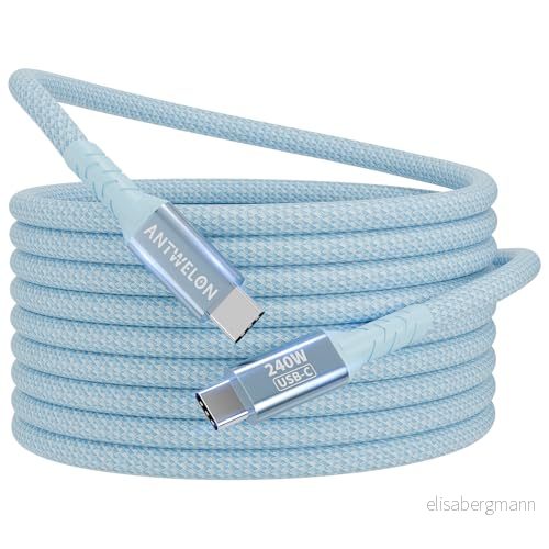 ANTWELON USB C till Kabel, 240W PD3.1 Snabbladdningskabel, 2m nylonflätad mobilladdare kompatibel med iPhone 15 Pro Max Samsung S22 S21 Note iPad MacBook Huawei Xiaomi (blå) 602397026276