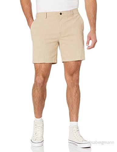Amazon Essentials lätta och bekväma smala fit oxford-stretchshorts, 18 cm, kakibrun, 36 W 191770347645