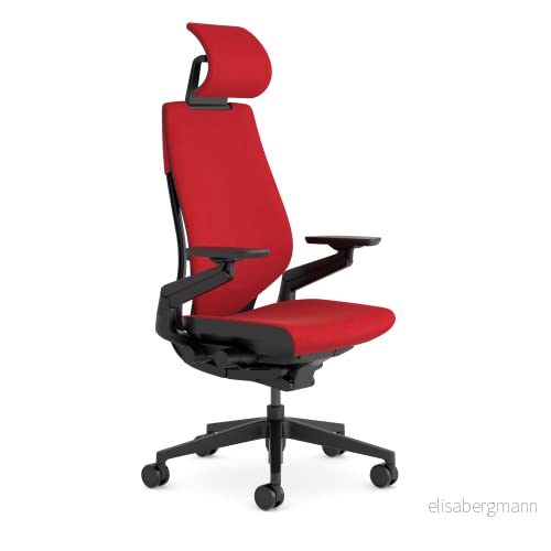Steelcase Gesture Ergonomisk kontorsstol med 360 armstöd, 3D Live Back Ländryggsstöd, justerbart nackstöd Red 3760345221337