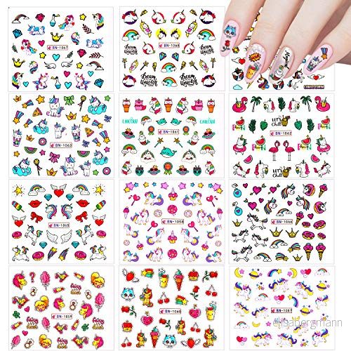12 ark nagelklistermärken enhörning, VETPW vattenöverföring nagel dekaler med mönster regnbåge frukt flamingo för nagelkonst dekoration, gör det själv nageltatuering klistermärke 791541711608 12 ark nagelklistermärken enhörning, VETPW vattenöverföring nagel dekaler med mönster regnbåge frukt flamingo för nagelkonst dekoration, gör det själv nageltatuering klistermärke 791541711608