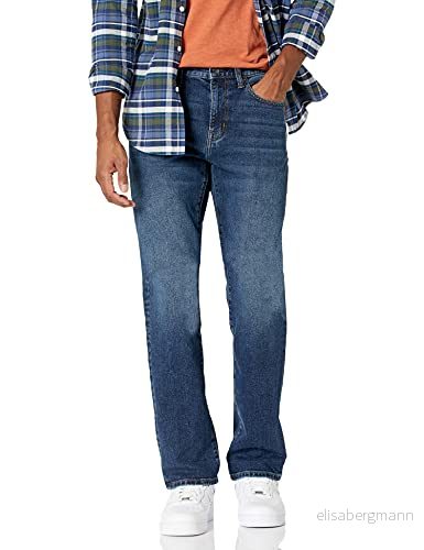 Amazon Essentials Men's Bootcut jeans smal passform, Tvättad mellan, 42W / 30L 193548319052