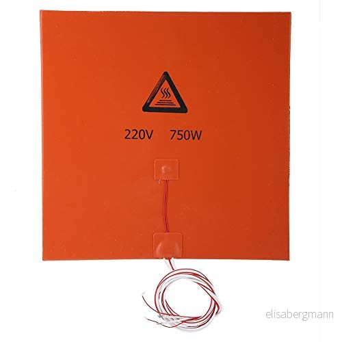 3D pekare silikon uppvärmd säng med självhäftande baksida, skrivartillbehör för värmeplatta, hög termisk effektivitet konvertering (220 V 750 W 300 x mm) 6480304339909