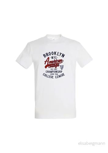 AMERICAN COLLEGE USA, unisex, barn, pojkar, flickor, t shirt, Vit, 14 Är 3666052459516
