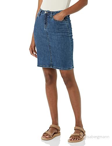 Amazon Essentials kvinnors klassiska 5 fickors denimkjol (finns i plusstorlek), medium tvätt, 30 plus 196433122539