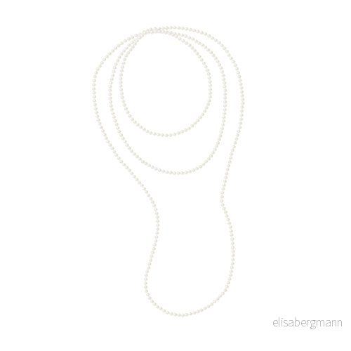 Pärlor och färger Sautoir halsband AM17 SC R45 WH 160 3700761042703