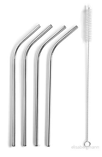 Lacor 63131 set 4 halmhästar + borste, 50 cm, rostfritt stål 8414271631313