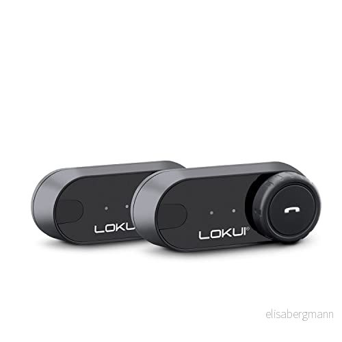 Lokui, K30 Twin Interphone Motorcykel Bluetooth par, motorcykelhörlurar med brusreducering, passagerarförarkommunikation, 800 m räckvidd, FM radio, 10 timmars batteritid, 2 hörlurar 8011869205682