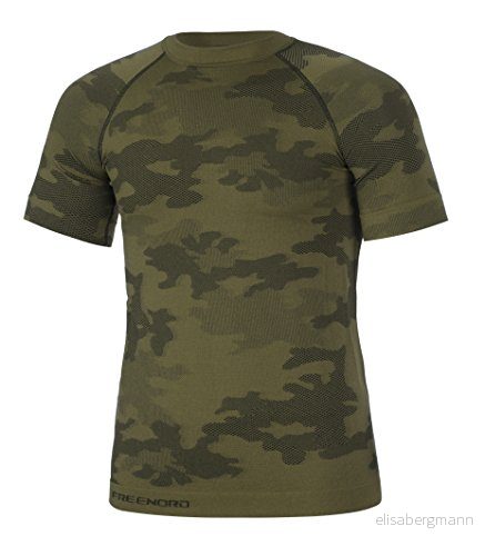 Freenord Taktiska funktionella herrunderkläder, termoaktiv, ventilerande, baslager, kortärmad, Moro Military fiske (kaki, XXL) 5902447105018