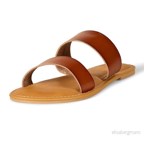 Amazon Essentials damsandal med två remmar, ljusbrun, storlek 39 840174928737