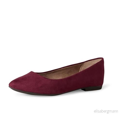Amazon Essentials dam spetsig tå balett platt, rödbrun, 44.5 EU Bred 840174953210
