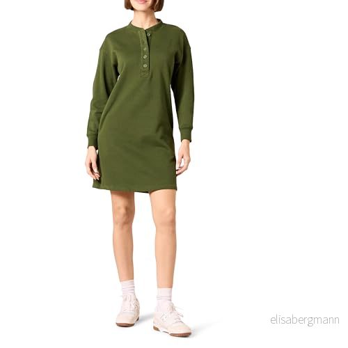 Amazon Essentials stickad Henley sweatshirt för kvinnor (finns i plusstorlek), mörk oliv, XX Large 196433796235